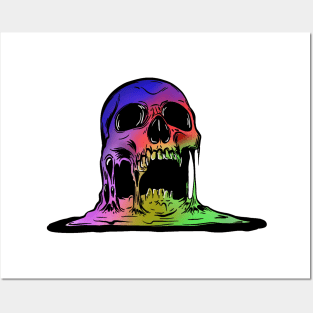 Melting skull Posters and Art